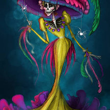 Схема вышивки «catrina-loquita por sus huesos»