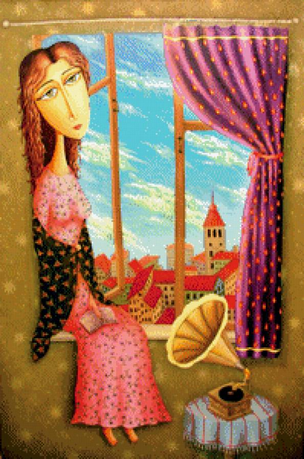 у окна - девушка, мартиашвили, окно - предпросмотр