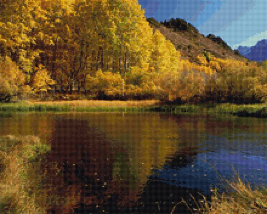 Золотая осень - пейзаж, природа, река, осень - предпросмотр