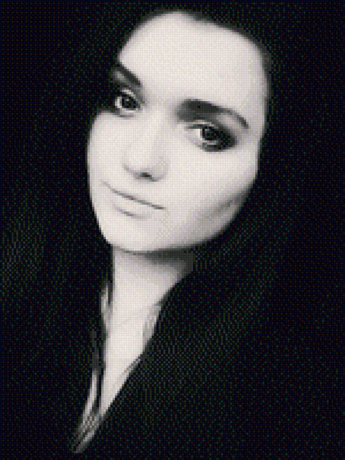 * - черно-белое фото, девушка - предпросмотр