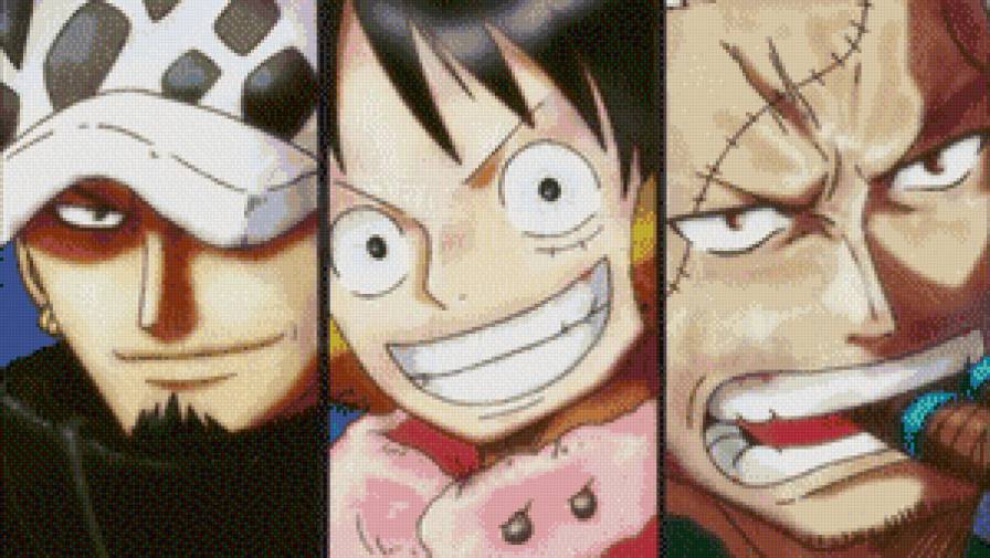 траффи,  луффи, смокер - ван пис, аниме - предпросмотр