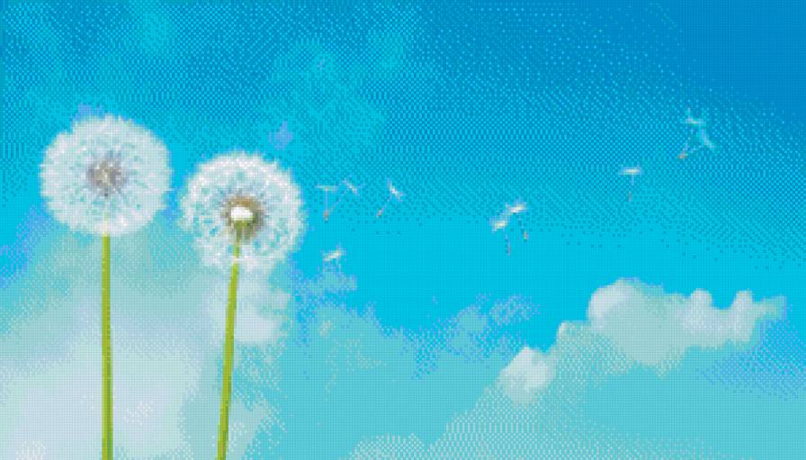 Небесные странники - одуванчики, небо - предпросмотр