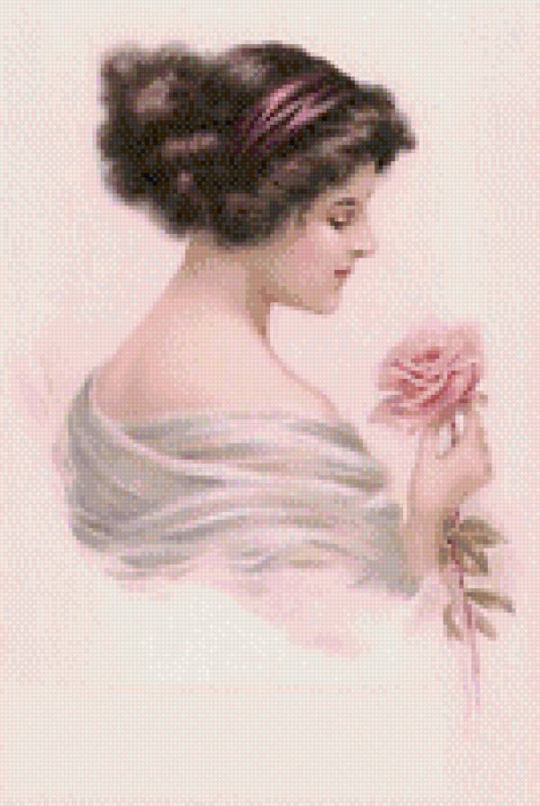 Девушка с розой - девушка - предпросмотр