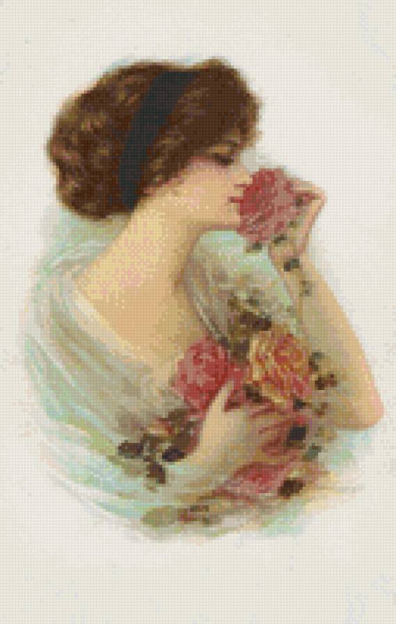 Девушка с розами - девушка - предпросмотр