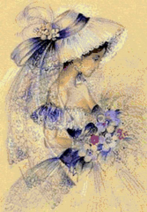 Девушка в синем - дама, девушка - предпросмотр