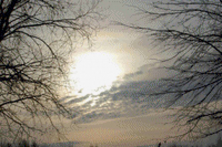 зимнее цолнце - зима, зимнее небо - предпросмотр