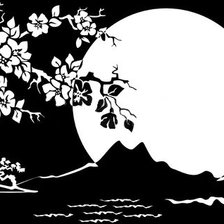 Оригинал схемы вышивки «Сакура под луной» (№1010194)