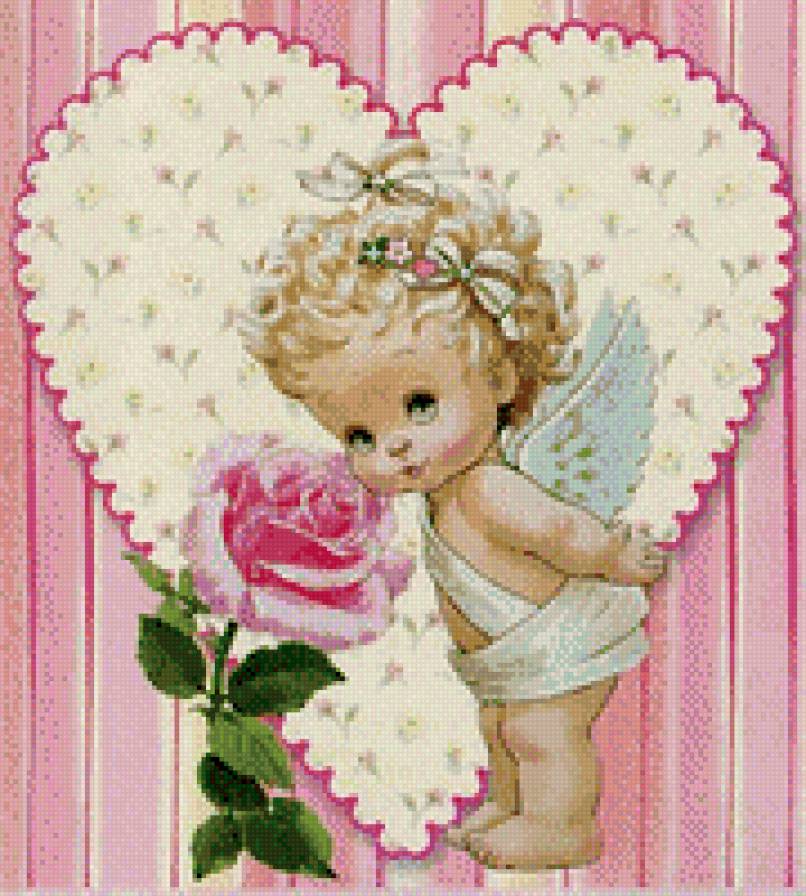 ангелочек - ангел. роза - предпросмотр