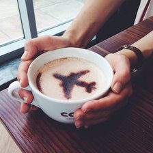 Схема вышивки «кофе в аэропорту»
