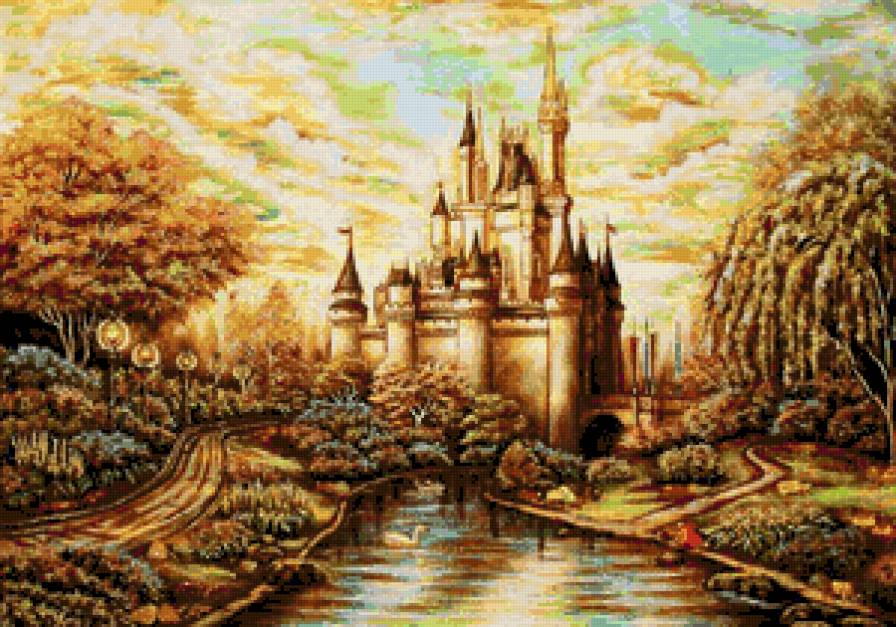 Замок - парк, замок, река - предпросмотр