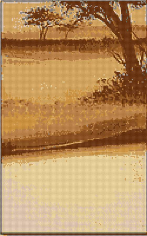 Африка (1 часть пано) - пано, пейзаж, песочный - предпросмотр