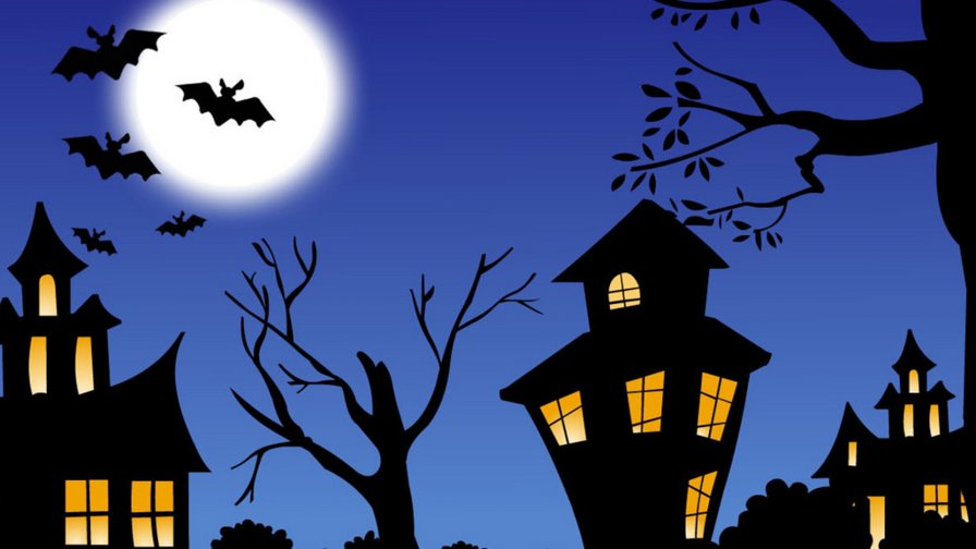 хэллуин - летучие мыши, ночь, хэллуин - оригинал