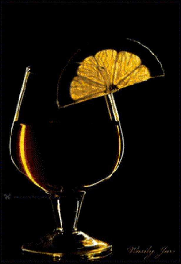 бокал - бокал, вино, лимон, настроение - предпросмотр