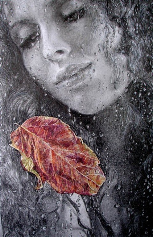 женщина-осень - осень, женщина, лист, люди, грусть - оригинал