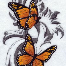 Оригинал схемы вышивки «Бабочки» (№1014386)