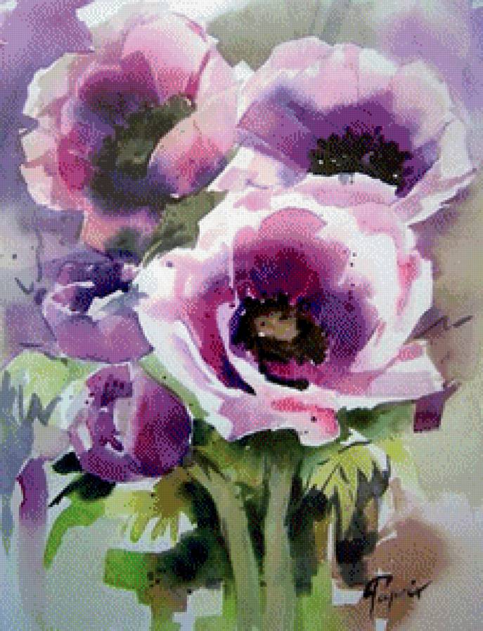 Цветочные акварели Jean-Claude Papeix № 2 - предпросмотр
