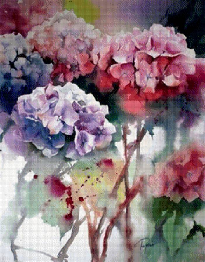 Цветочные акварели Jean-Claude Papeix № 6 - цветы, картина, живопись, искусство - предпросмотр