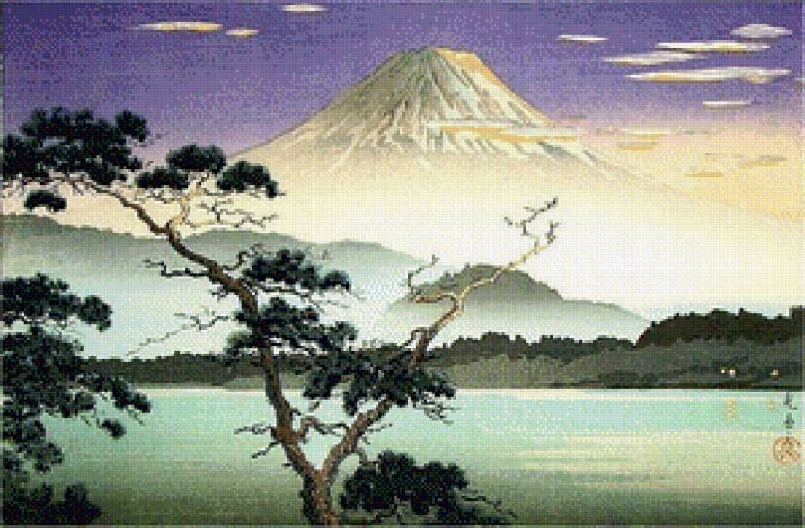 восток - восток, гора, вода, дерево - предпросмотр