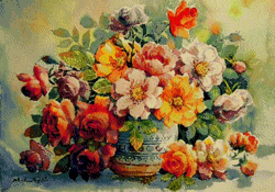 Натюрморт - полевые цветы, натюрморт, акварель - предпросмотр