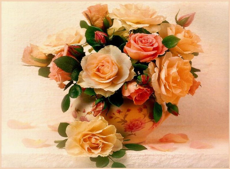 Розы в вазе - розы, цветы - оригинал