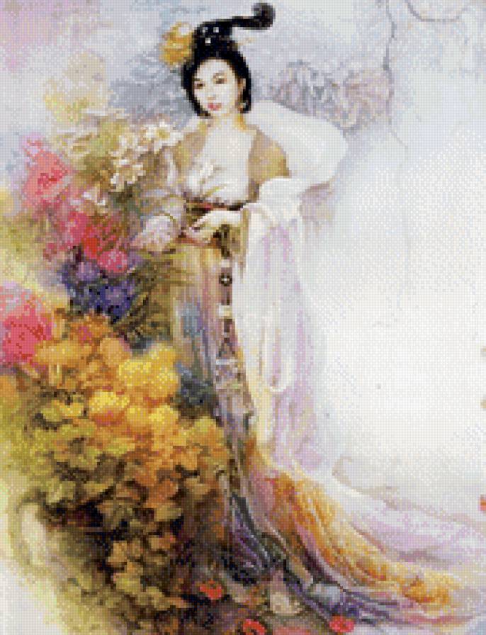 восточная красавица - девушка, живопись, картина, искусство - предпросмотр