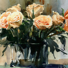 Схема вышивки «Розы в вазе»