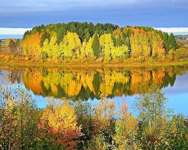 осень - река, лес - оригинал