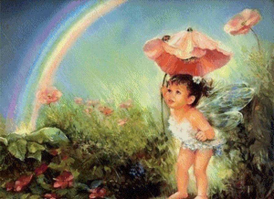 Радуга - дети, радуга, дождь - предпросмотр