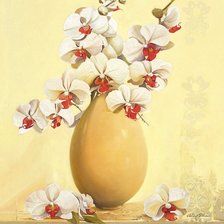 Схема вышивки «орхидея в вазе»