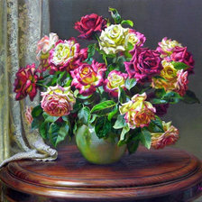 Схема вышивки «натюрморт с розами»