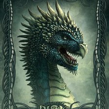 Схема вышивки «дракон BLUE»