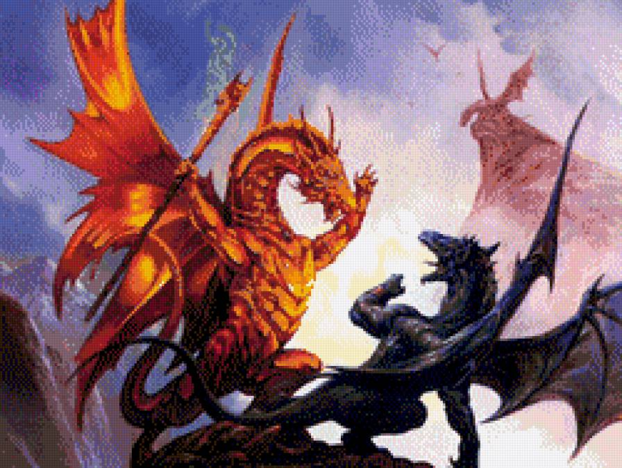 битва драконов - миф, фентези, дракон - предпросмотр
