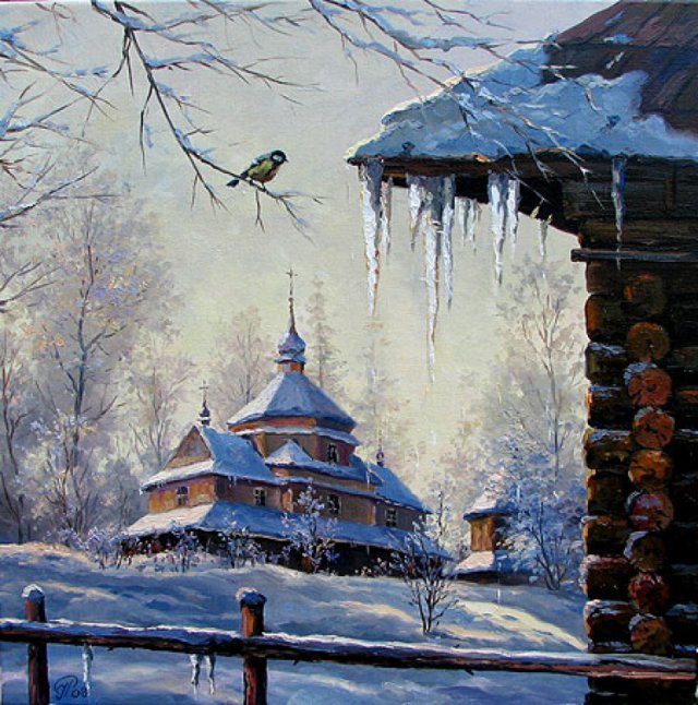 зима - деревня, зима - оригинал