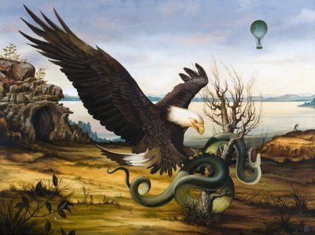 Орел - орел, змея, пустыня, фантазия - оригинал