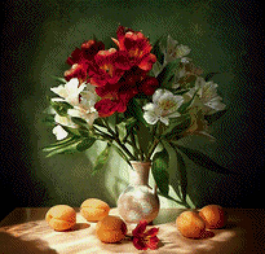 натюрморт с абрикосами - предпросмотр