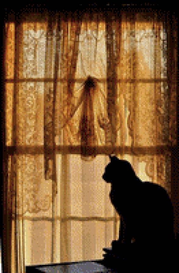 №1018683 - кошки, силуэты, звери, животные, котенок - предпросмотр