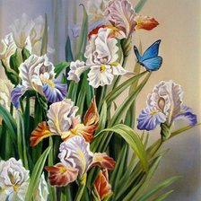 Схема вышивки «ирисы»