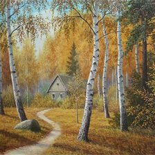 Схема вышивки «домик в лесу»