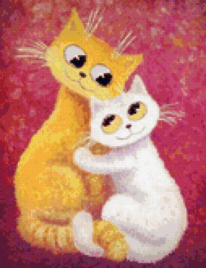 Коты. Милота - мило, вместе, кошка, кот, любовь. - предпросмотр