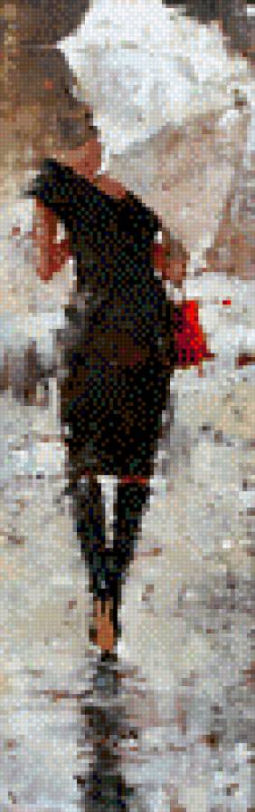 девушка с зонтом - предпросмотр