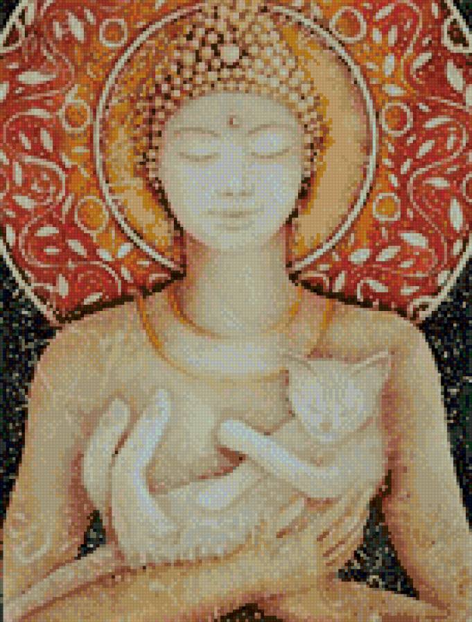 Будда с котиком - будда, котик - предпросмотр