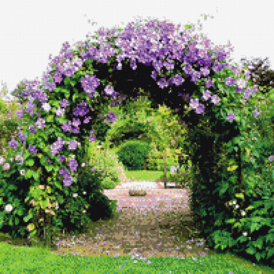 Цветочная арка - цветы, арка, пейзаж, сад - предпросмотр