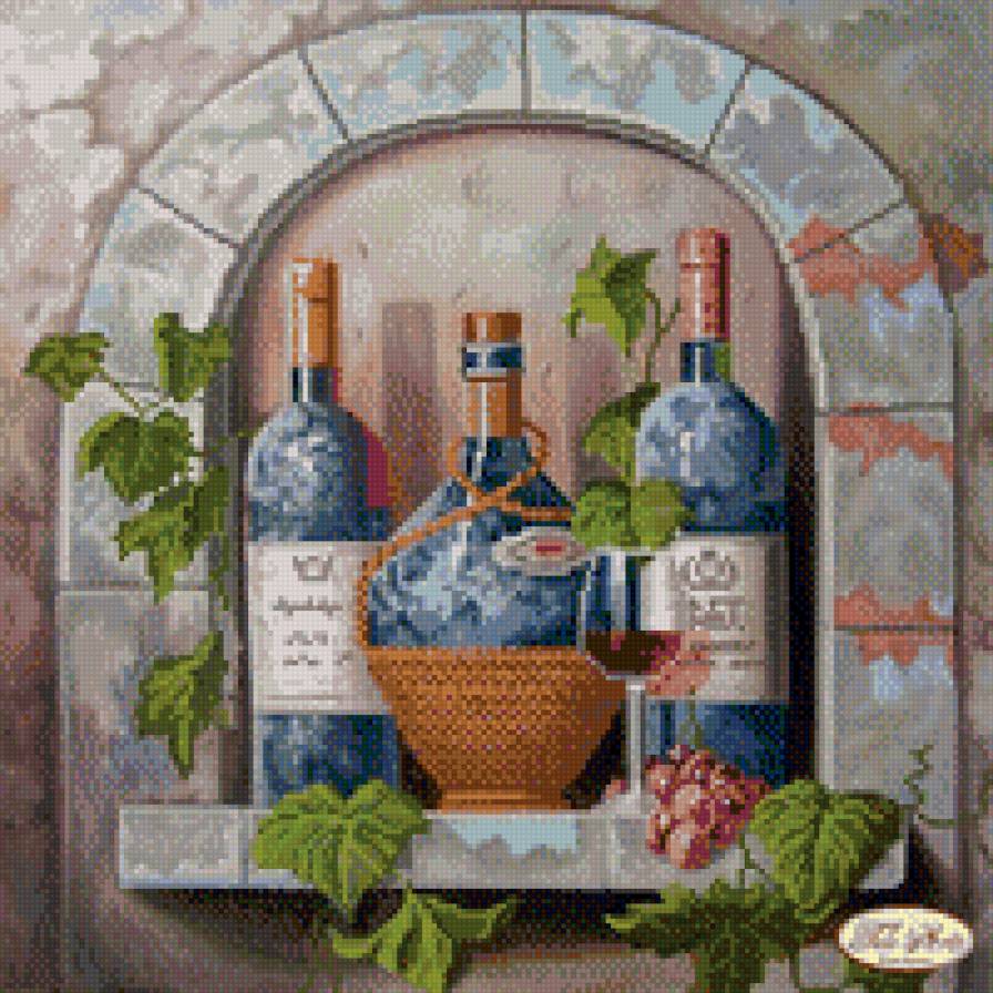 натюрморт с вином - предпросмотр