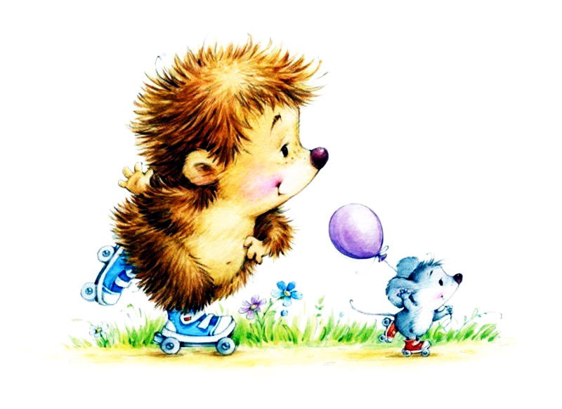 Серия "Весёлый ёжик" схема 1 - детская вышивка, еж, веселый ежик, животные - оригинал