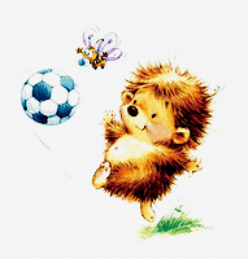 Серия "Весёлый ёжик"  схема 2 - животные, еж, веселый ежик, детская вышивка - предпросмотр