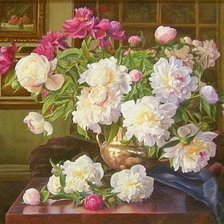 Схема вышивки «Букет пионов»