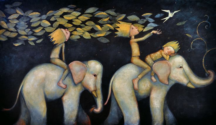 Lucy Campbell - сказка, слон, принц, lucy campbell, живопись, иллюстрации - оригинал