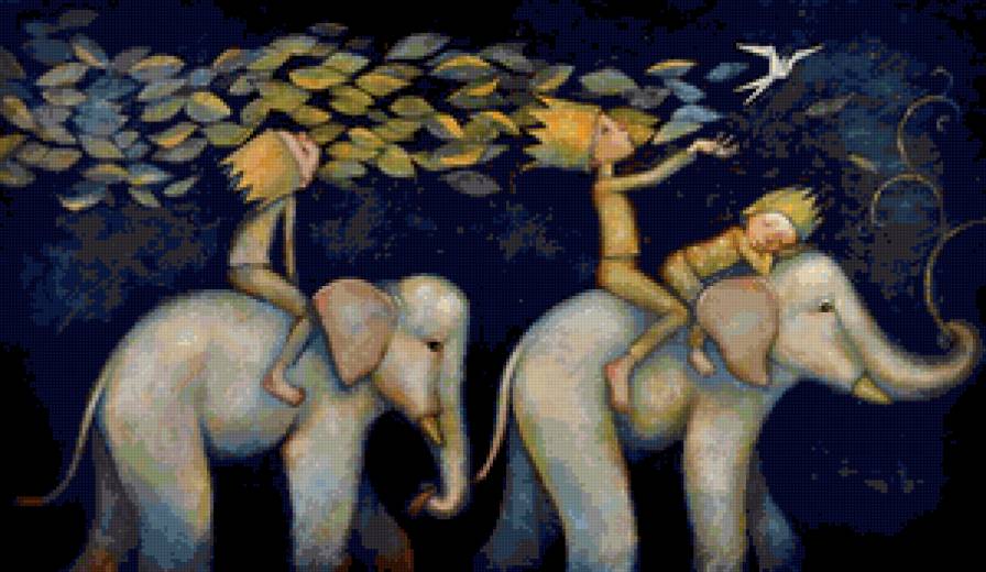 Lucy Campbell - иллюстрации, слон, принц, lucy campbell, сказка, живопись - предпросмотр