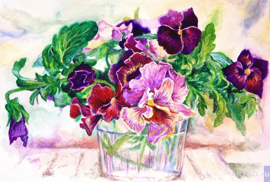 анютины глазки - цветы - оригинал