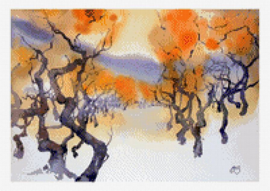 Осенние Хибины Анны Михайловой - акварель, арктика, хибины, анна михайлова - предпросмотр